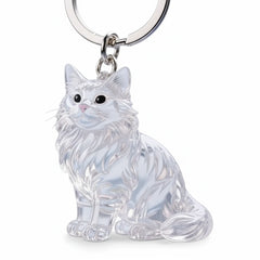 Acrylic Pet Hair Keepsake Memorial Pendant – Transparent Cat Keychain Ashes Holder, Remembrance Gift for Cat & Dog Owners