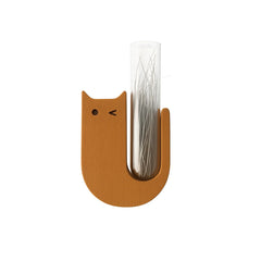 Wooden Cat Whisker Keepsake Holder with Glass Tube – Pet Whisker Storage Memorial & Magnetic Fridge Magnet Decoration