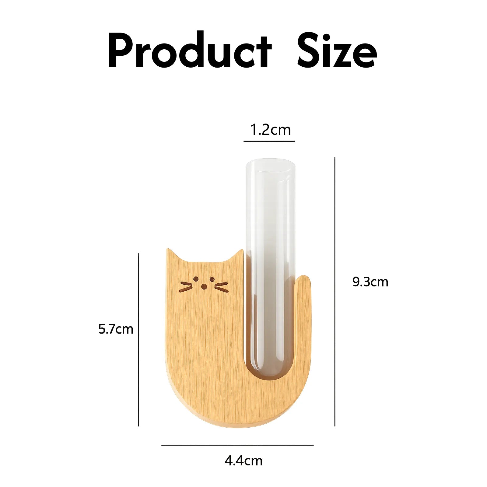 Wooden Cat Whisker Keepsake Holder with Glass Tube