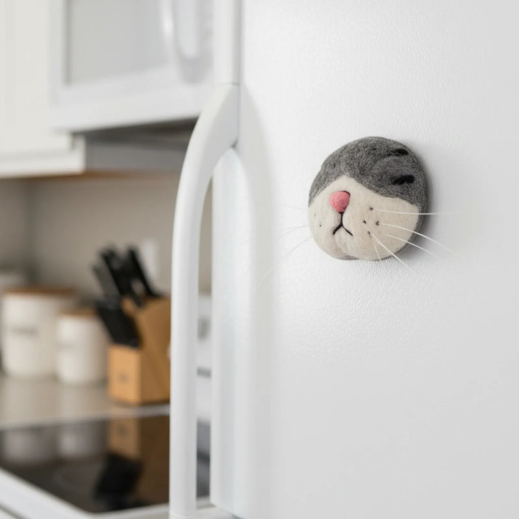 Felt Cat Whisker Keepsake Holder & Fridge Magnet