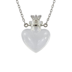 Heart-Shaped Glass Pet Hair Keepsake Necklace – Memorial Pendant Ashes Holder Jewelry for Cat & Dog Owners
