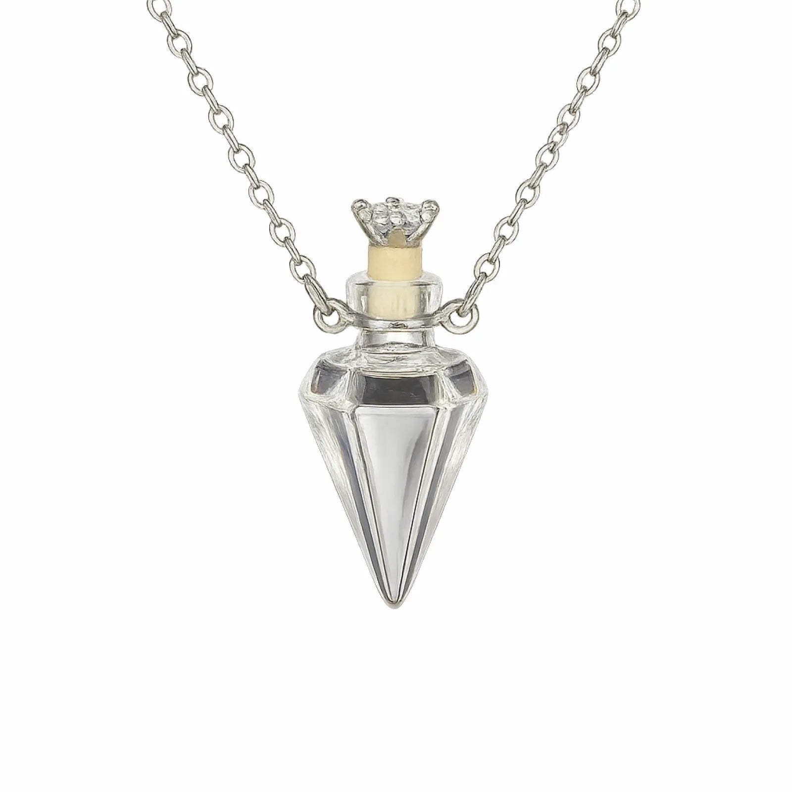 Heart-Shaped Glass Pet Hair Keepsake Necklace – Memorial Pendant Ashes Holder Jewelry for Cat & Dog Owners