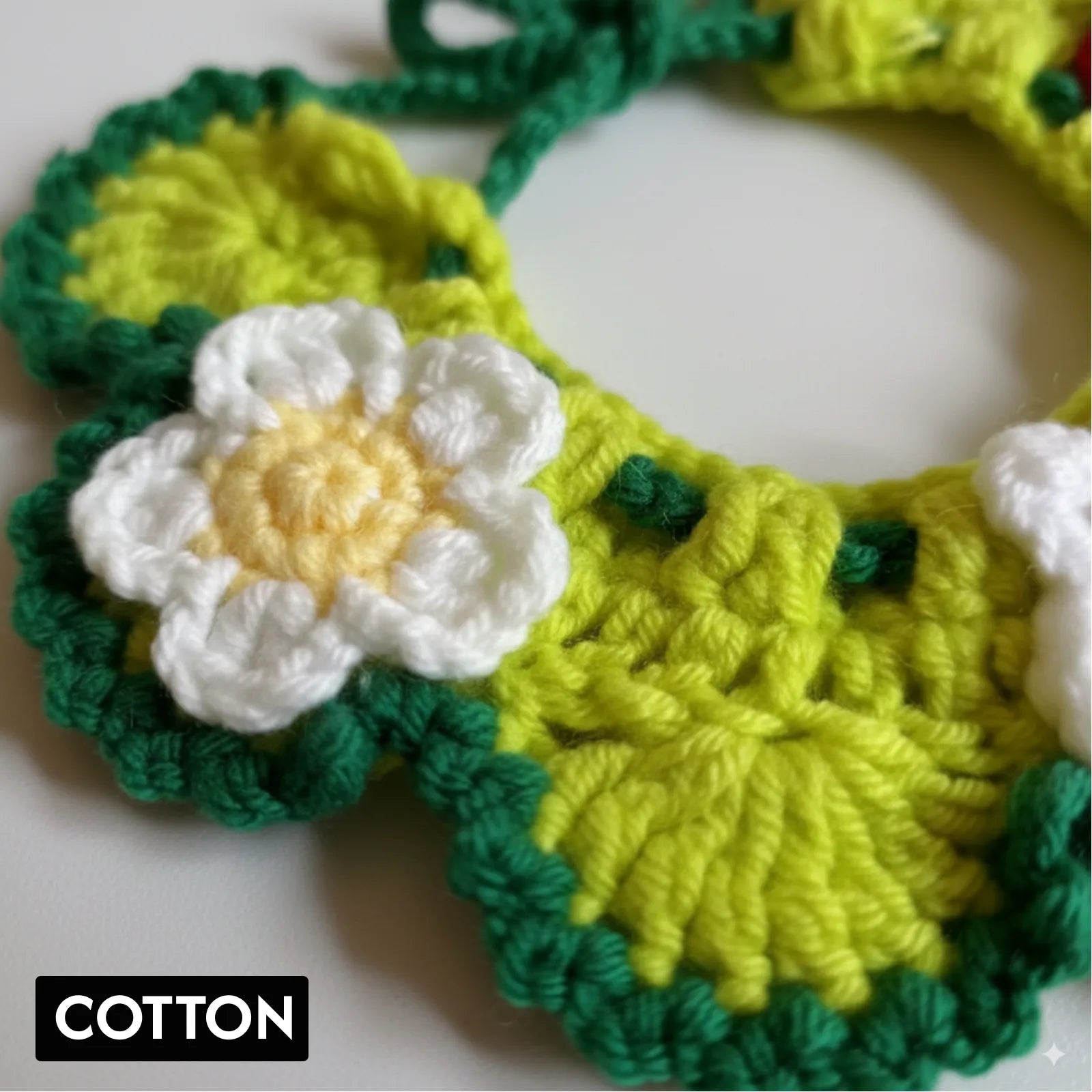 Handmade Crochet Pet Collar – Colorful Cotton Dog & Cat Neck Scarf, Cute Bandana Accessories for Daily Wear & Photos