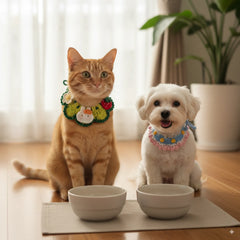 Handmade Crochet Pet Collar – Colorful Cotton Dog & Cat Neck Scarf, Cute Bandana Accessories for Daily Wear & Photos