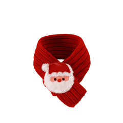 Christmas Pet Scarf Collar – Winter Dog & Cat Neck Warmer, Handmade Holiday Costume Accessory with Santa, Snowman & Reindeer