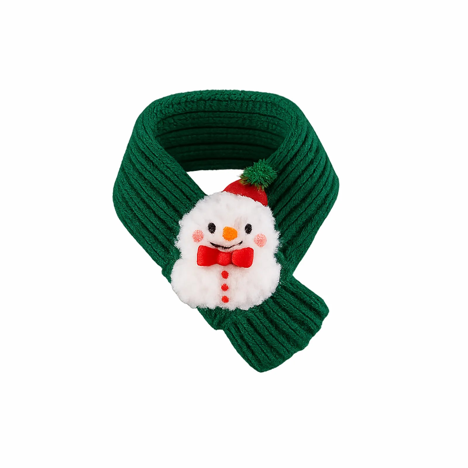 Christmas Pet Scarf Collar – Winter Dog & Cat Neck Warmer, Handmade Holiday Costume Accessory with Santa, Snowman & Reindeer