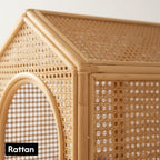 Natural  Woven Rattan Indoor Dog Cat House