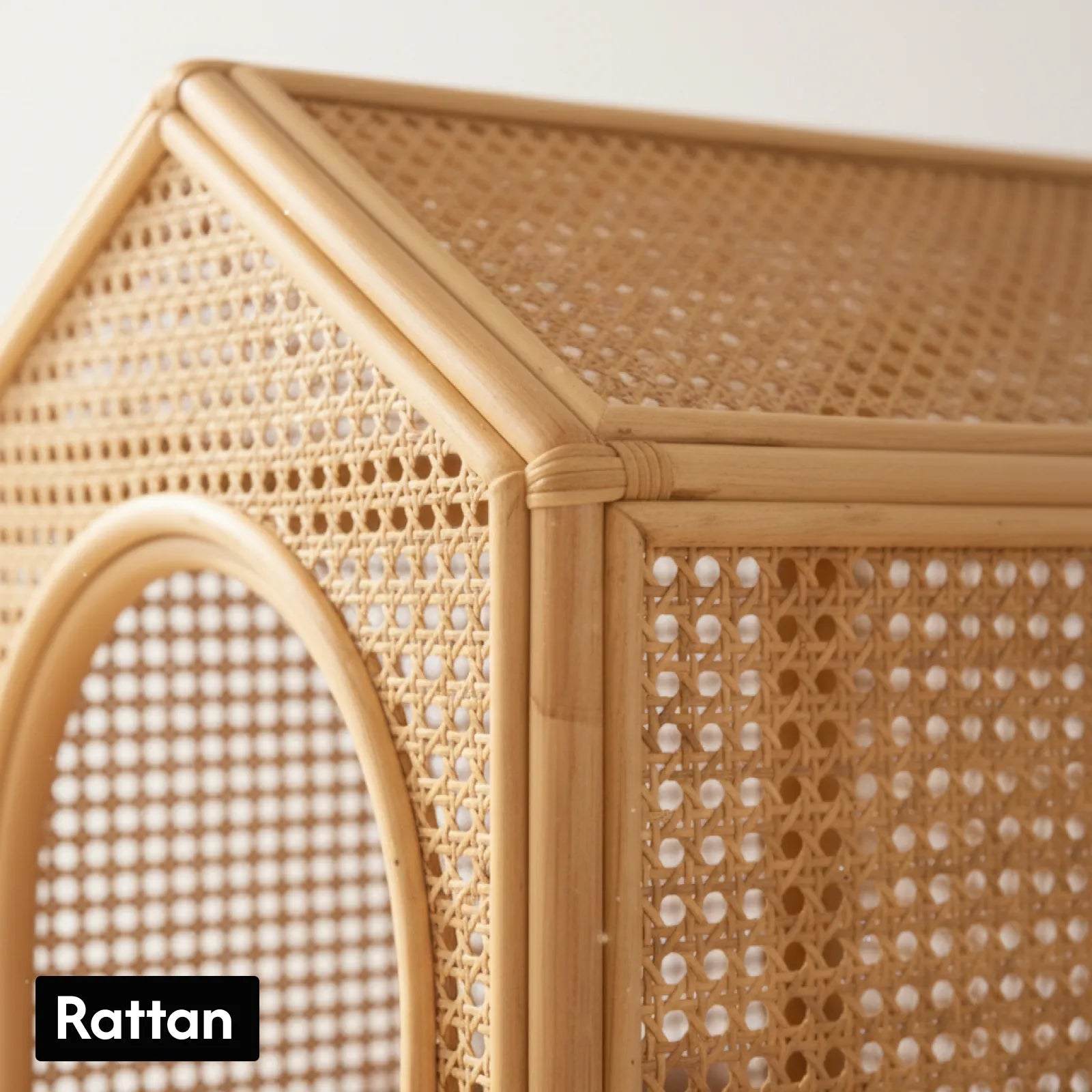 Natural  Woven Rattan Indoor Dog Cat House