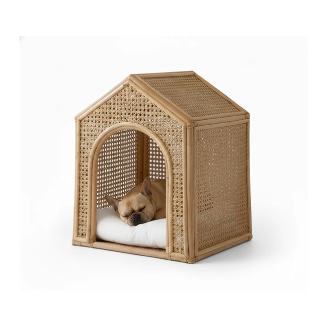 Natural  Woven Rattan Indoor Dog Cat House Main Image
