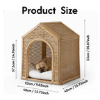 Natural  Woven Rattan Indoor Dog Cat House