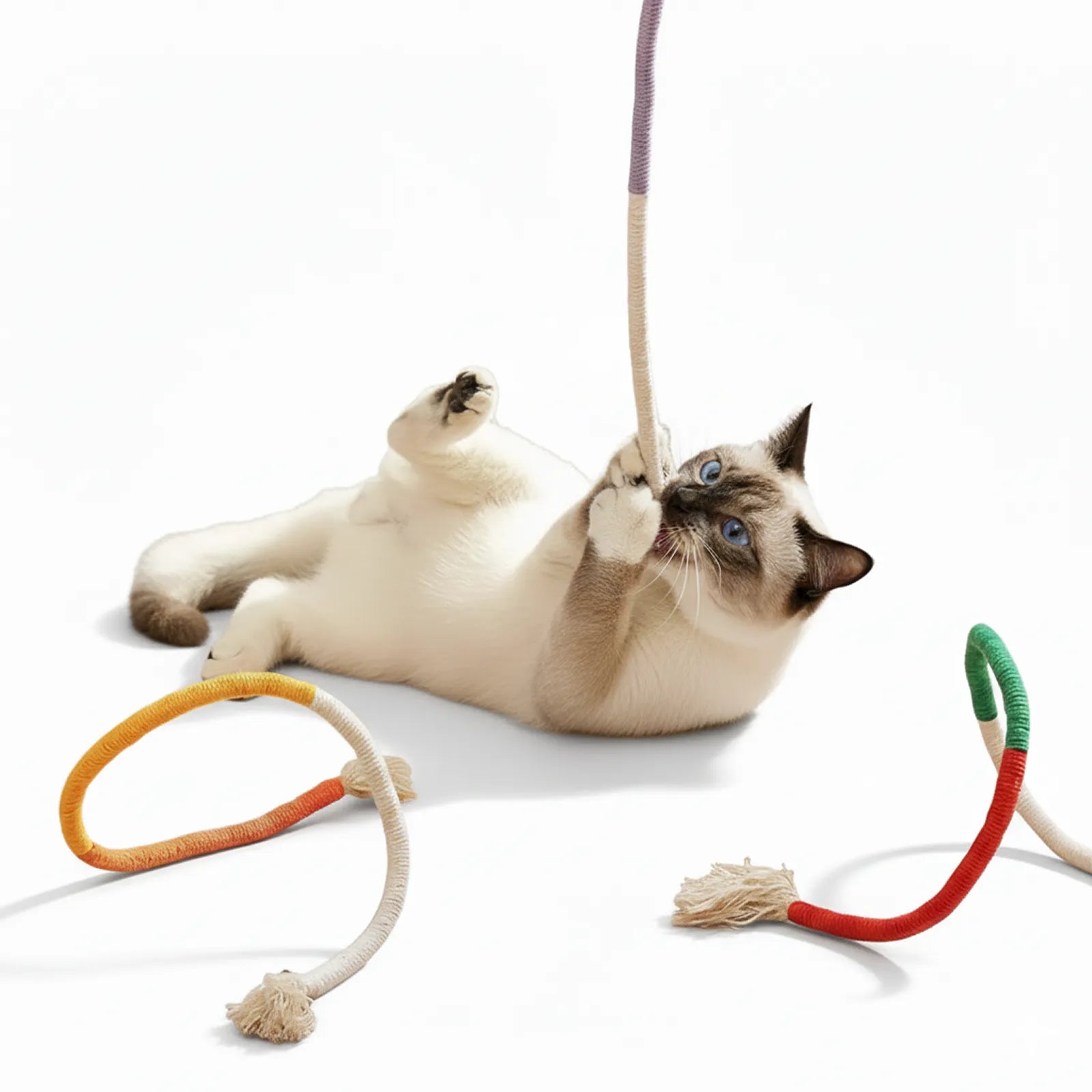 Natural Cotton Linen Pet Interactive Rop | Eco-Friendly Chew-Resistant Dog Cat Interactive Rope | Anxiety Relief & Bond Strengthening