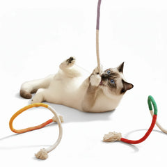 Natural Cotton Linen Pet Interactive Rop | Eco-Friendly Chew-Resistant Dog Cat Interactive Rope | Anxiety Relief & Bond Strengthening