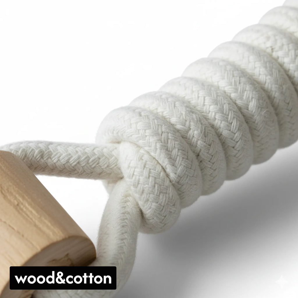 Natural Coffee Wood Rope Knot Chew Dog Toy