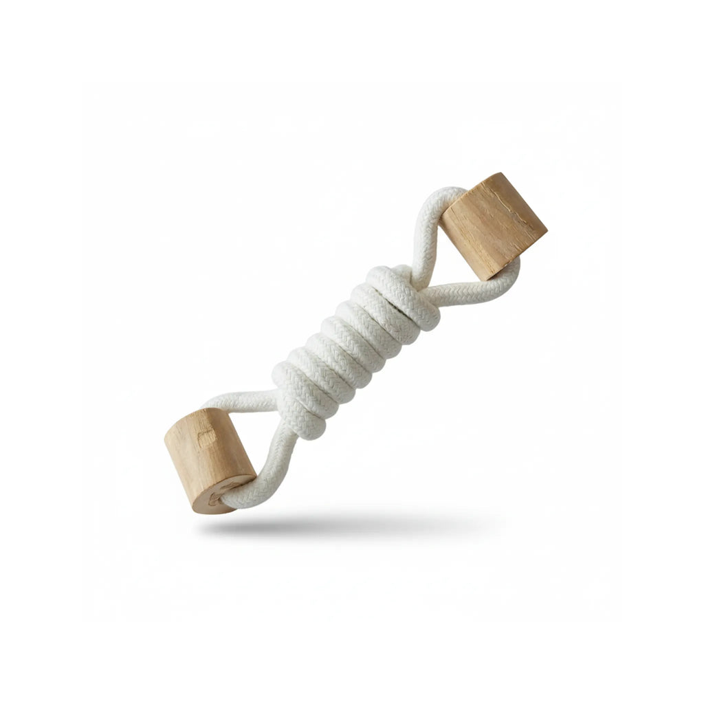 Natural Coffee Wood Rope Knot Chew Dog Toy