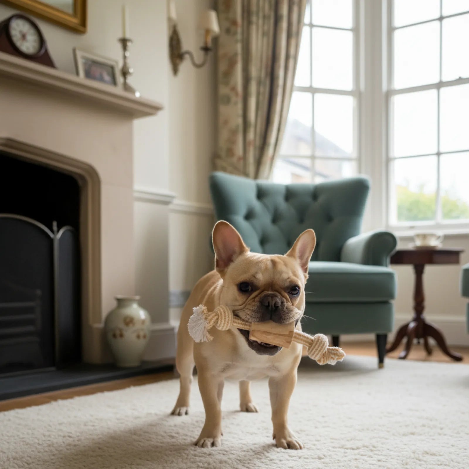 Natural Coffee Wood Rope Knot Chew Dog Toy