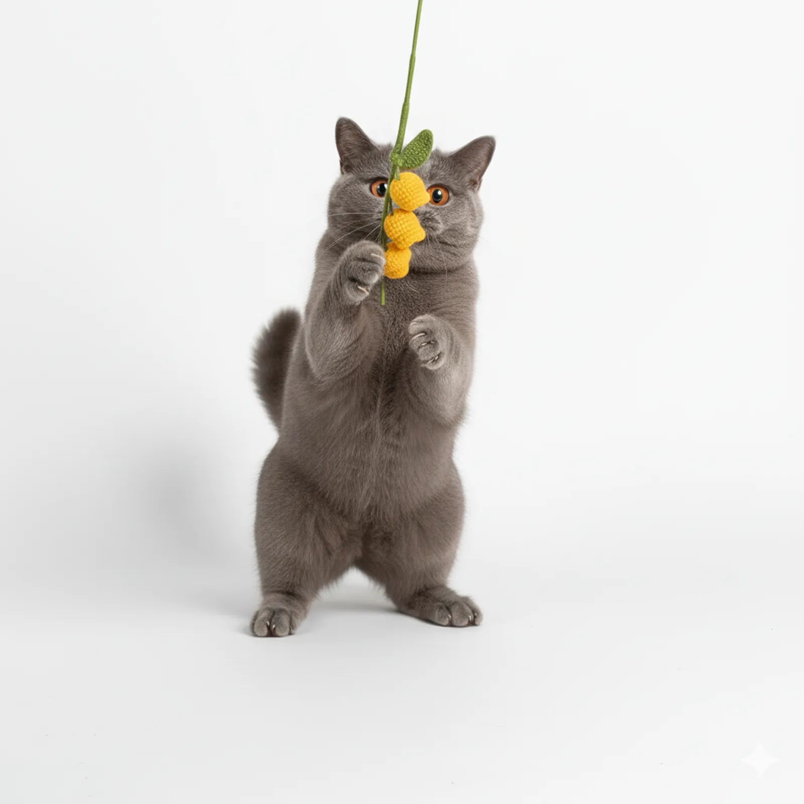 Handmade Crochet Lily of the Valley Cat Teaser Wand – Eco-Friendly Interactive Cat Toy & Home Décor (5 Colors)