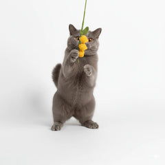 Handmade Crochet Lily of the Valley Cat Teaser Wand – Eco-Friendly Interactive Cat Toy & Home Décor (5 Colors)