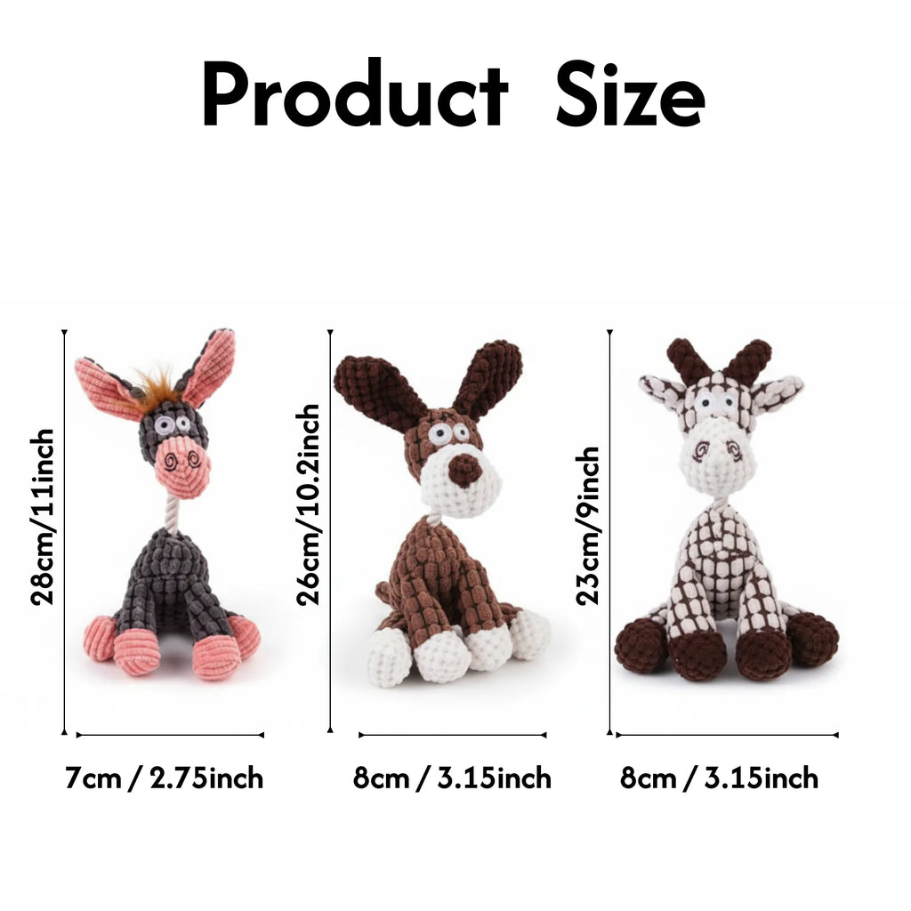 Cute Animal Plush Chew Dog Toys with Squeaker for  puppy dog toys