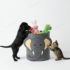 Elephant-Shaped Felt Cat & Dog Toy Box Storage Basket