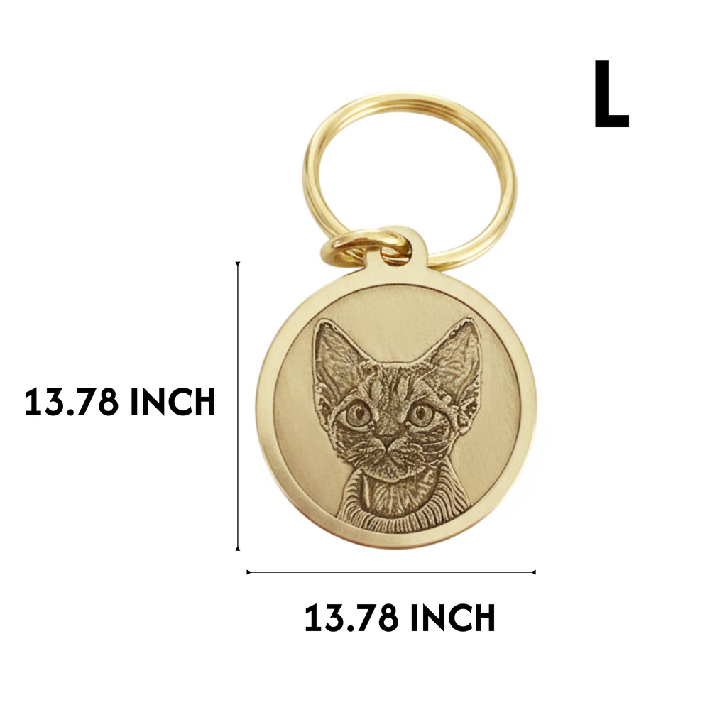 Custom Engraved Brass Pet ID Tag – Personalized Dog & Cat Collar Pendant