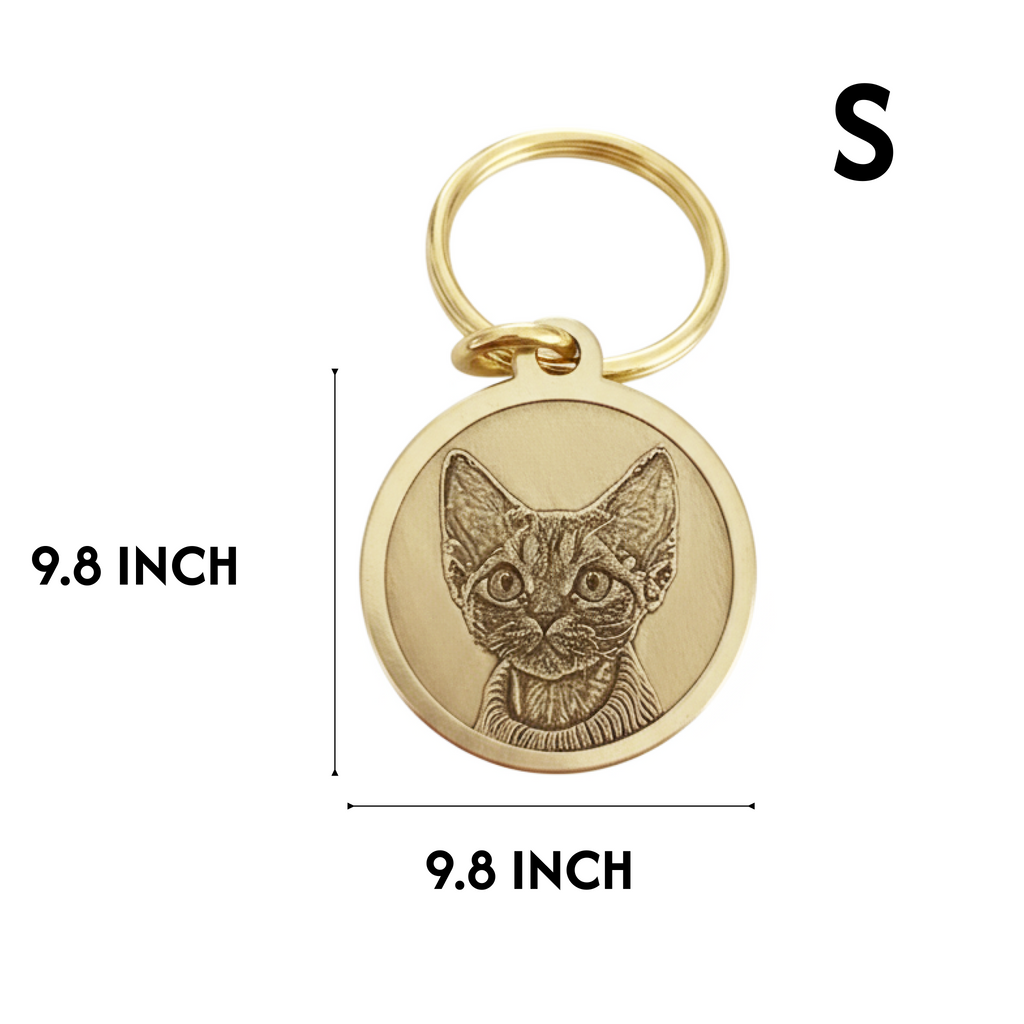 Custom Engraved Brass Pet ID Tag – Personalized Dog & Cat Collar Pendant