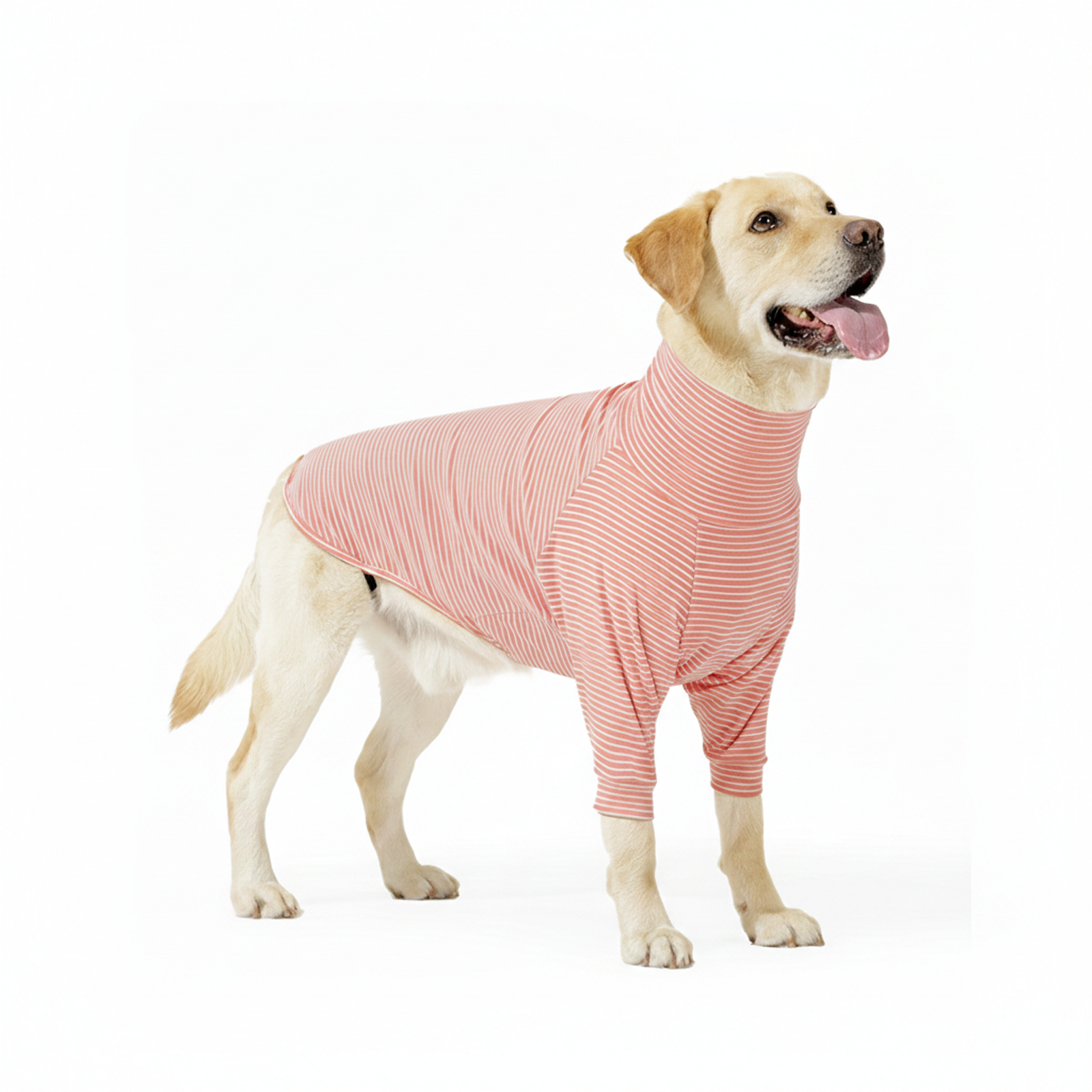 Striped Pet Turtleneck Outfit – Soft Everyday Wear for Dogs & Cats,  Pink/White