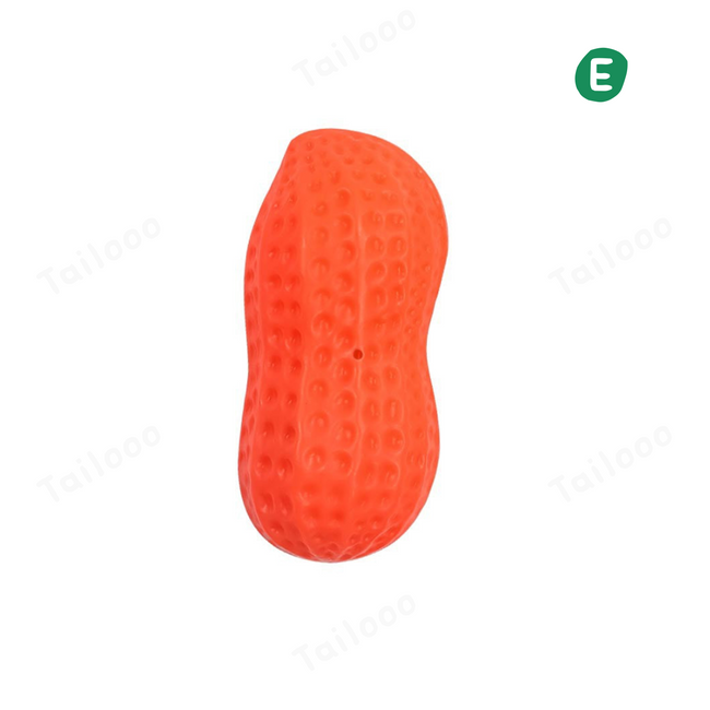 TPR Peanut Dog Toy Ball with Squeaker, Molar Chew Toy（Orange） Tailooo Hover Image