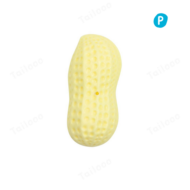 TPR Peanut Dog Chew Ball with Squeaker – Milky White Hover Image