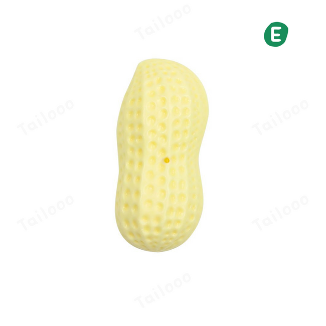TPR Peanut Dog Chew Ball with Squeaker – Milky White Tailooo Hover Image