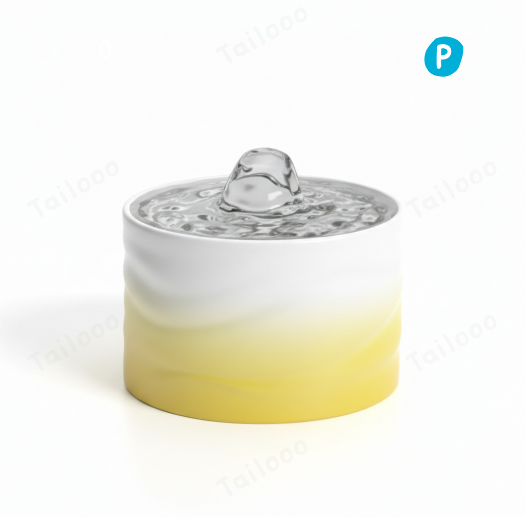 Automatic Ceramic Pet Water Fountain for Cat & Dog（Yellow）