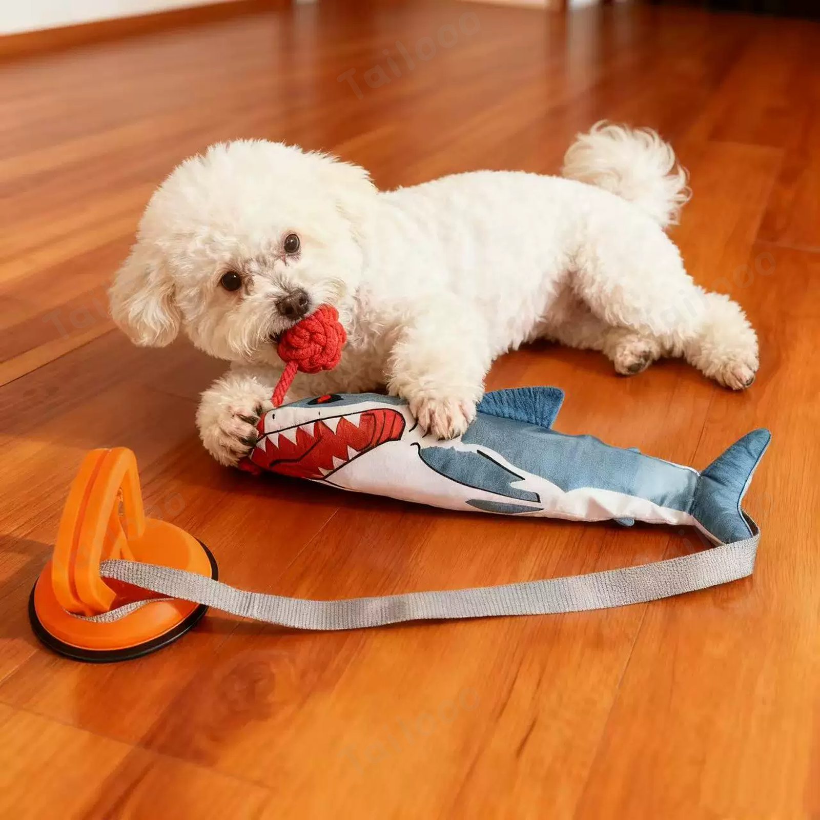 nteractive Squeaky Tug Rope Dog Toy