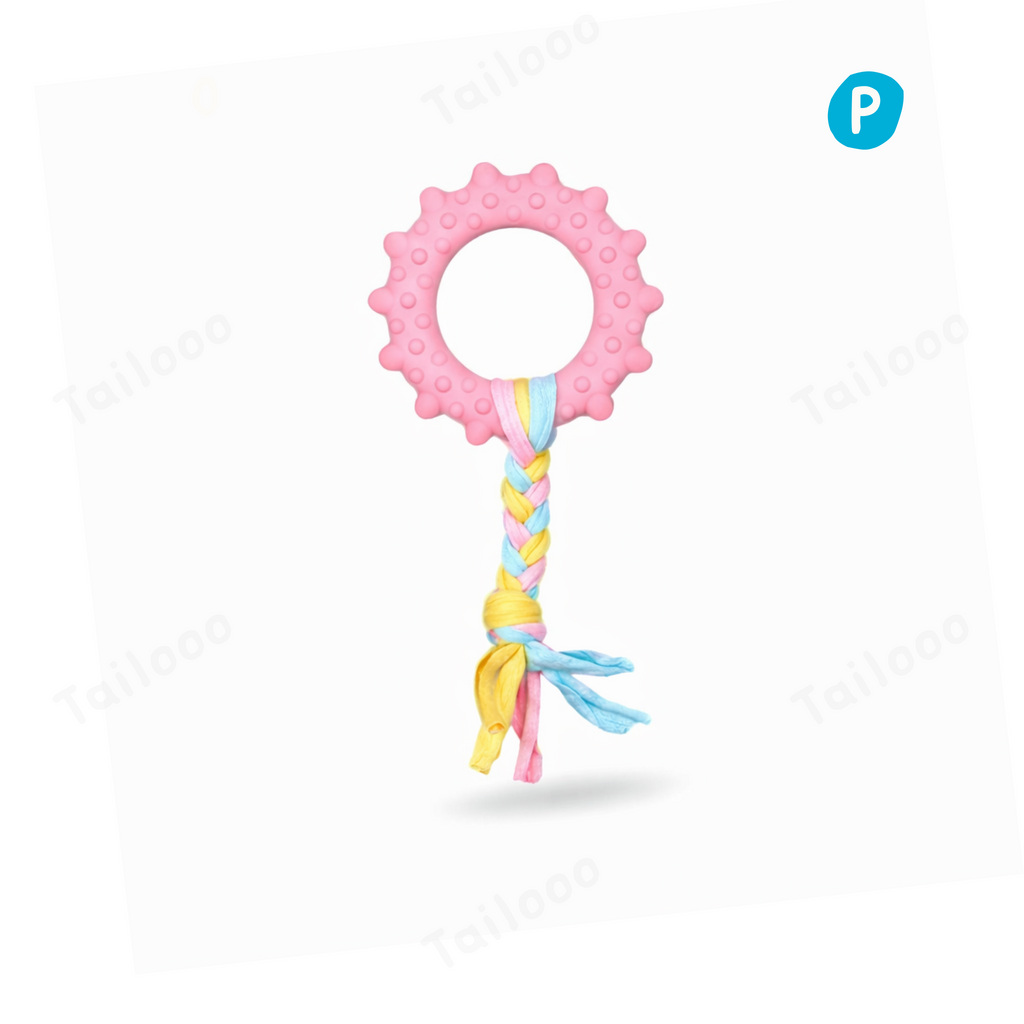 TPR Macaron Knot Dog Chew Toy（Circle）