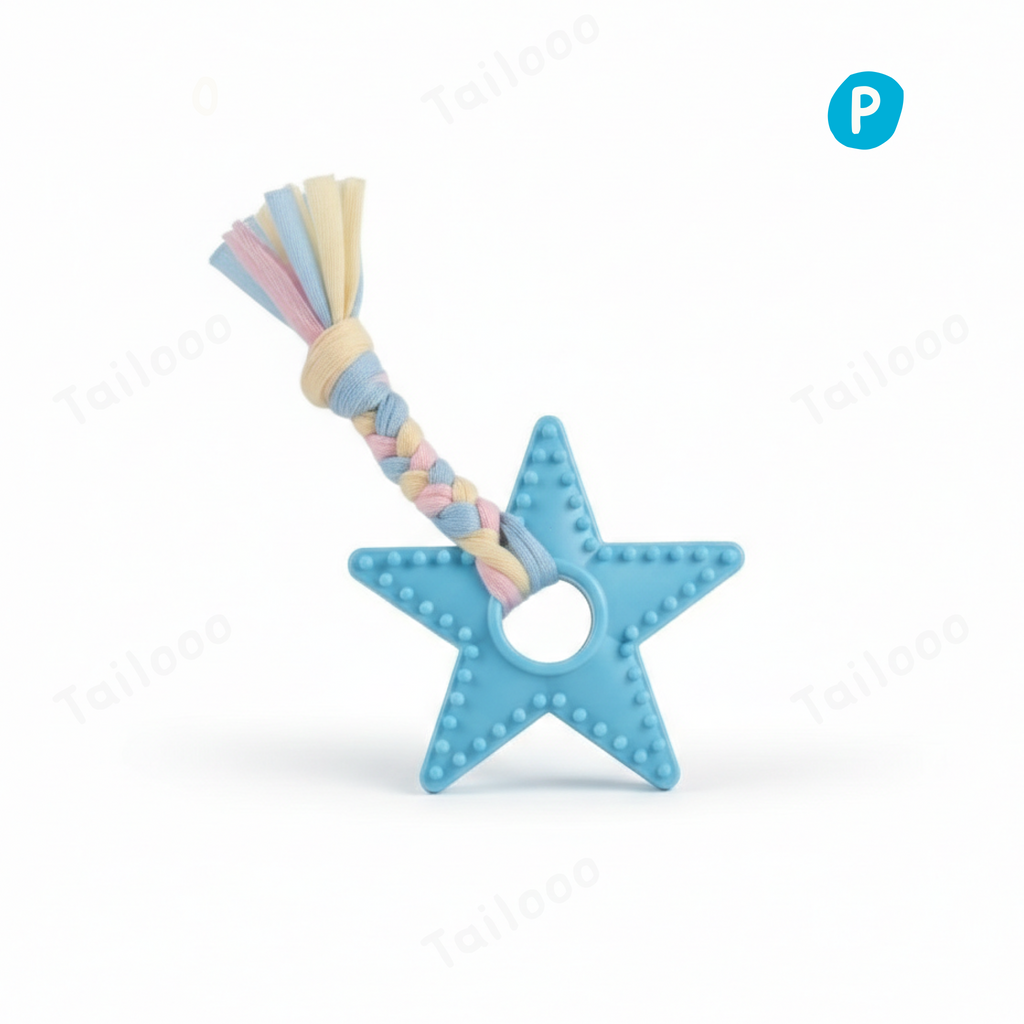 TPR Macaron Knot Dog Chew Toy – Star