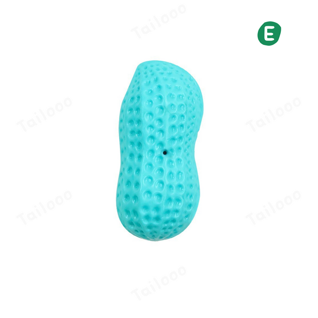 TPR Peanut Dog Toy Ball with Squeaker, Molar Chew Toy（Blue） Tailooo Hover Image