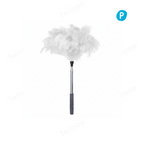 Natural Ostrich Feather Cat Teaser Wand – White