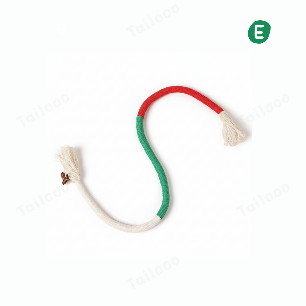 Natural Cotton Linen  Interactive Rop Cat Toys（green&red）