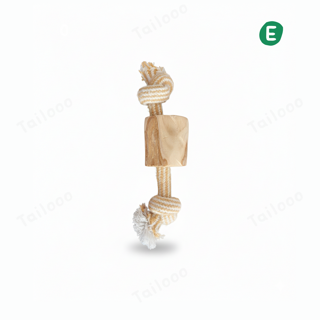 Natural Coffee Wood Rope Knot Chew Dog Toy（Single-Knot Rope）