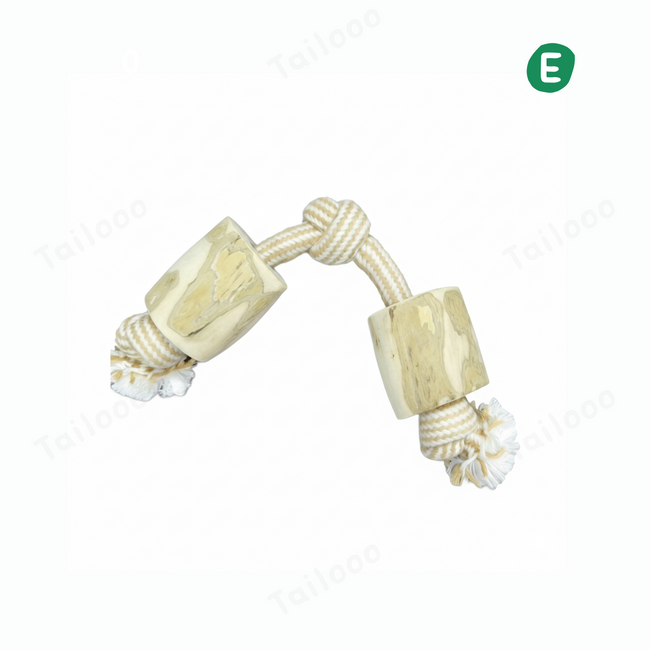 Natural Coffee Wood Rope Knot Chew Dog Toy（Double-Knot Rope） Hover Image