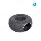 Felt Donut Cat Tunnel Bed – Dark Grey