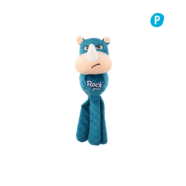 Rock Rhino——Rock Zoo Squeaky Plush Dog Toy Hover Image