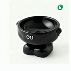 Ceramic Cartoon Elevated Pet Bowl – Black