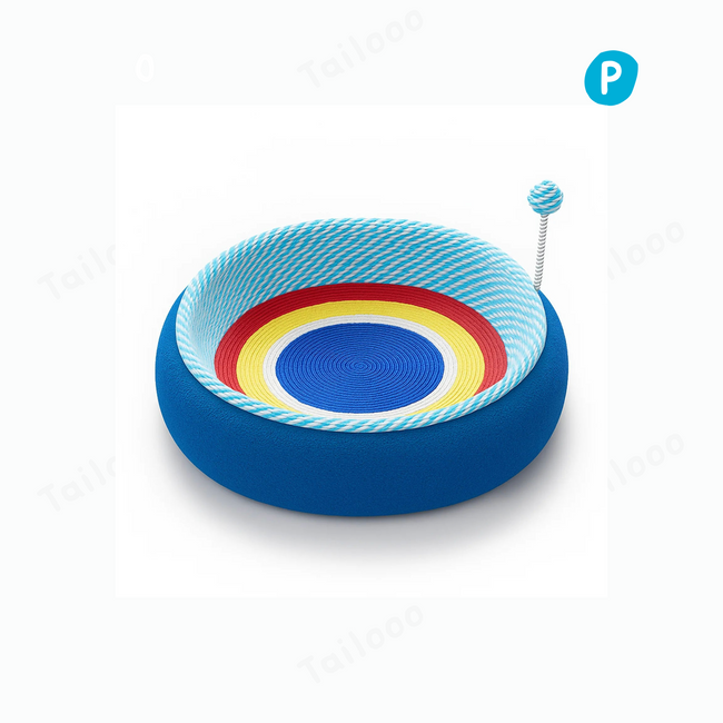 Durable Round Cat Nest & Scratcher Bed Hover Image