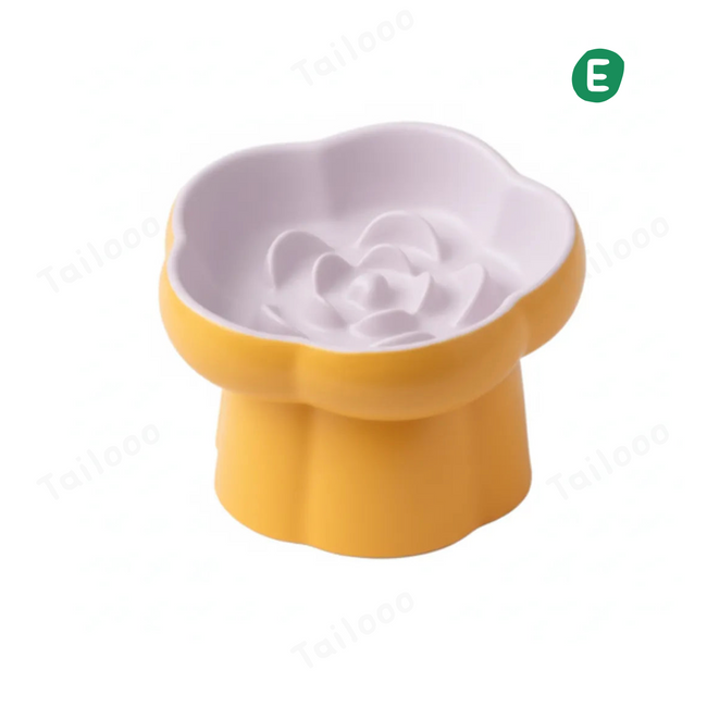 Ceramic Slow Feeder Pet Bowl – Yellow Tailooo Hover Image