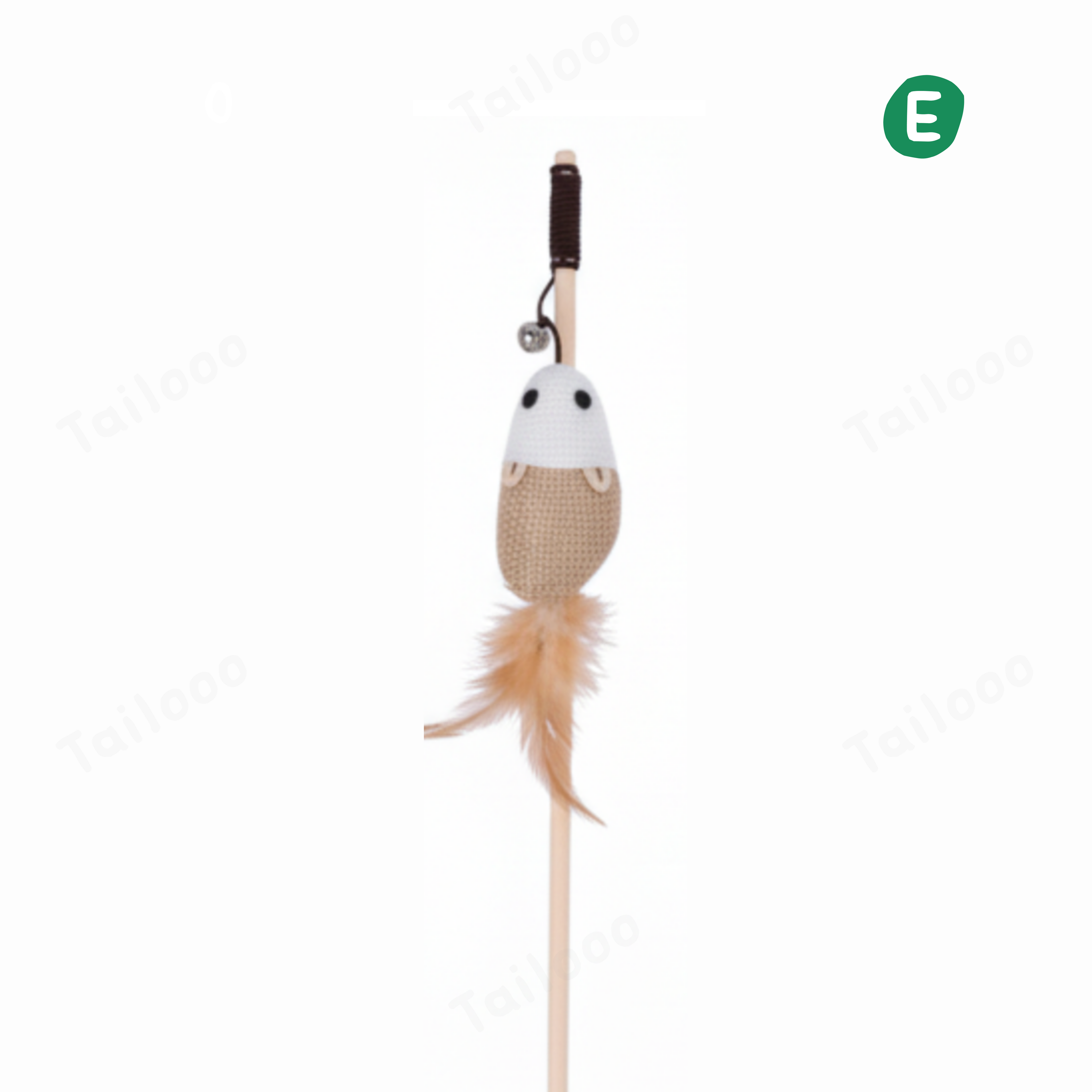 Interactive Cat Teaser Wand Toy – Jute Mouse