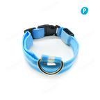 LED Glowing Dog Collar – USB Rechargeable Light-Up Pet Collar (Blue)