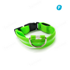 LED Glowing Dog Collar – USB Rechargeable Light-Up Pet Collar for Night Safety（Green）