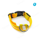 LED Glowing Dog Collar – USB Rechargeable Light-Up Pet Collar (Yellow)