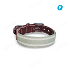 Woven Cotton & Leather Dog Collar– Adjustable, Soft & Durable Design（Bean Green）