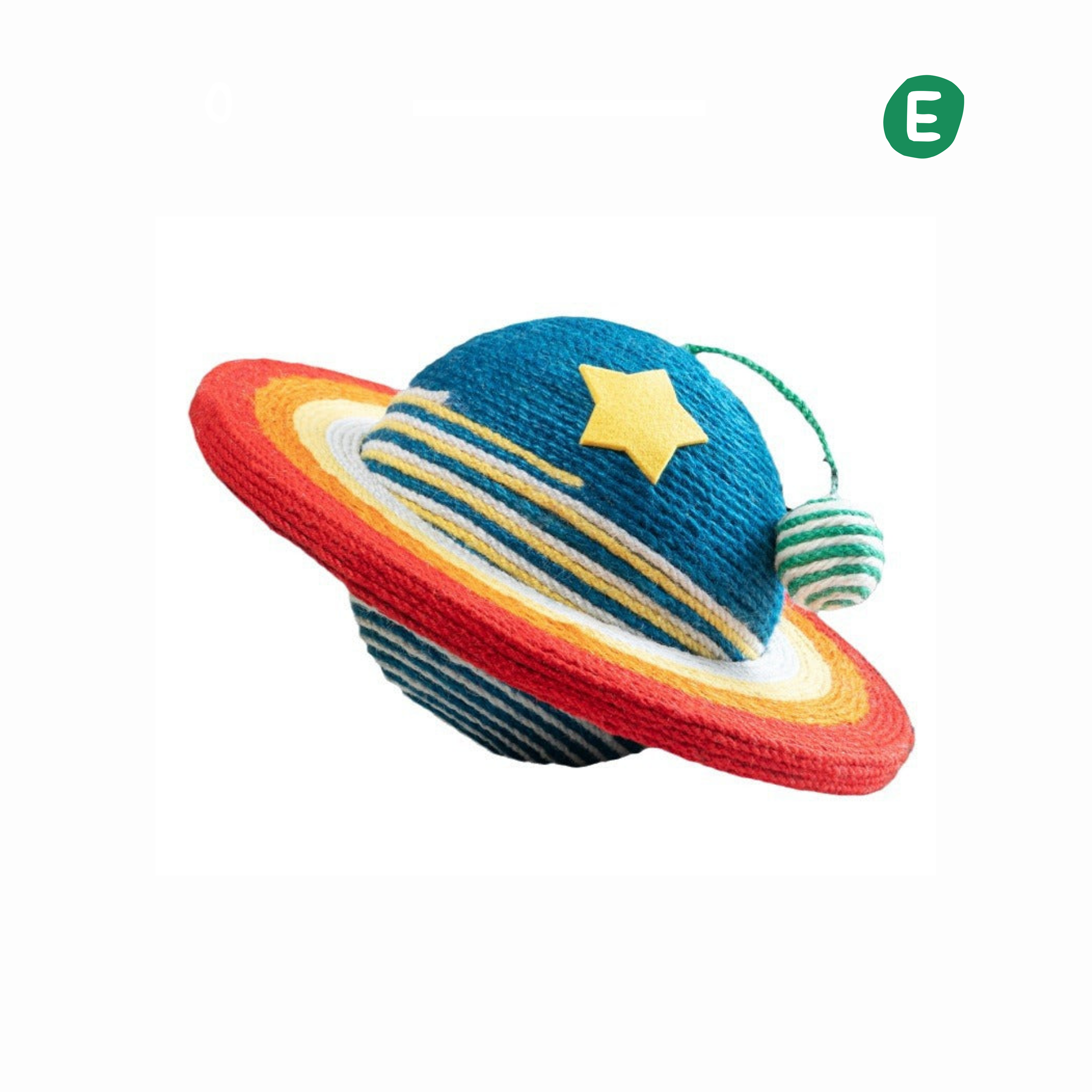 Extra Large Sisal Cat Scratching Ball – Durable Non-Shedding Planet-Shaped Claw Grinder Toy（Planet）