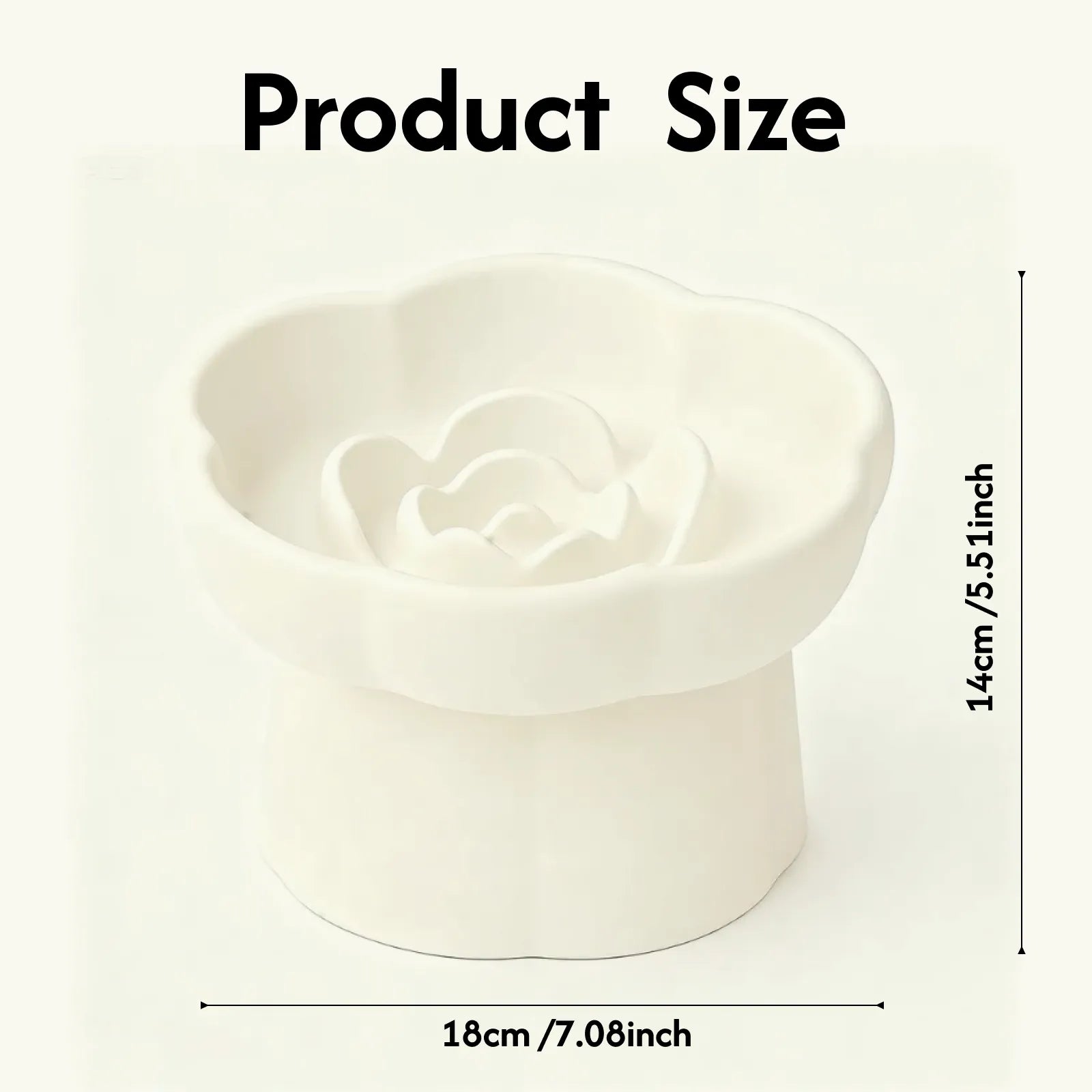 Ceramic Slow Feeder Pet Bowl – Elevated Anti-Gulping Food Dish for Cats, Dogs, Puppies & Kittens, Non-Toxic & Easy to Clean